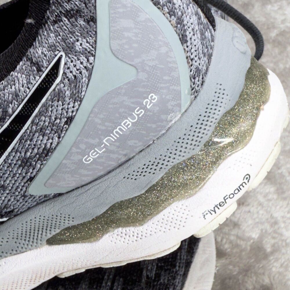 ASICS Gel Nimbus 23 Gray Black Knit Running Shoes Sneakers Womens Size 9.5 - Picture 16 of 16